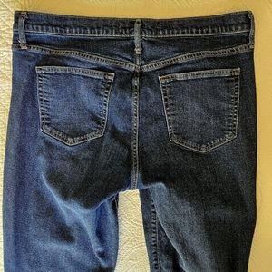 Gap 1969 Denim Size 33 Real Straight Jeans High Rise Dark Wash Women’s Stretch